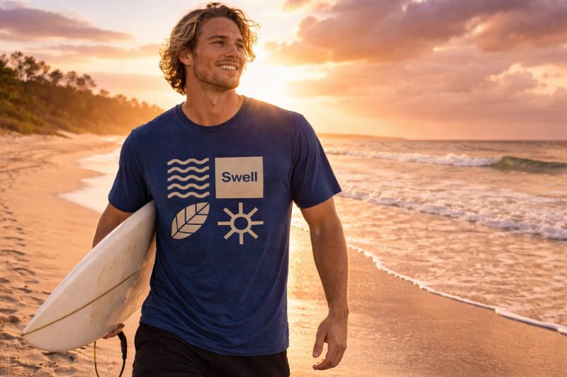Surfer dude with Swell Tshirt image